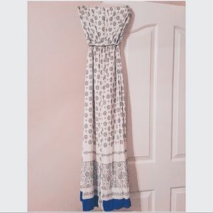 Navy Geometric Maxi Dress